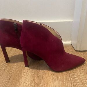 Vince Camuto Deep Red Ankle Booties